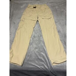 PrAna Women Size M Tan Stretch Belted Zion Convertible Pant 2064541